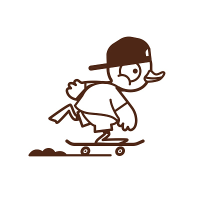 duck skateboarding duck illustration skate