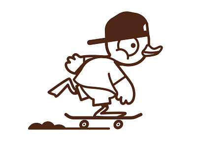 duck skateboarding duck illustration skate