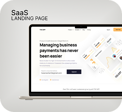 SaaS Landing Page app design branding design figma figma landing page framer graphic design landing page saas ui uiux user experience web design website website design