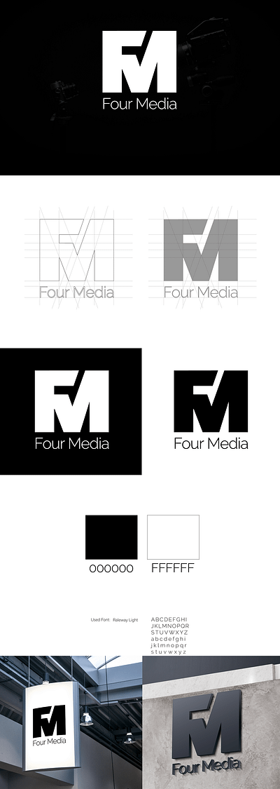 Four Media Logo Branding bran brand identity branding design graphic design logo logo design marketing vector