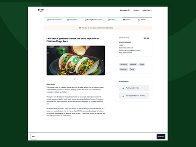 SRVE culinary experience preview branding design logo ui ux ux design web web app webdesign