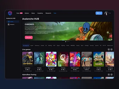 P2E - Web3 games analytics crypto dark mode design figma platform ui ux uxui web3