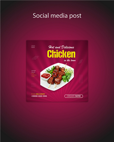 Social media post design chicken food design graphic post design social social media post
