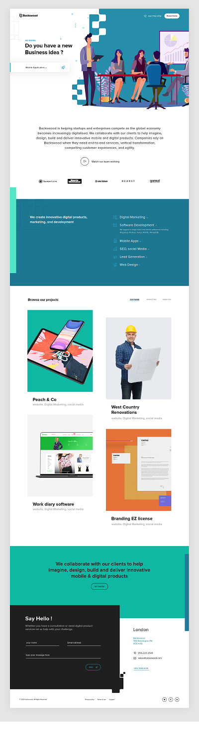 Backswood Landing page business creative landing page ui ui design web design