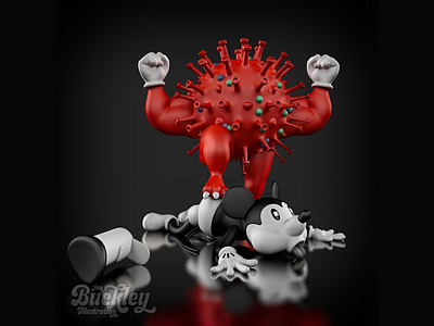 Look Who's Back! 3d 3d art art biological weapon c4d character design china covid 19 editorial editorial illustration illustration illustrator mickey mouse news render science steamboat willie x p2v xi jinping 习近平