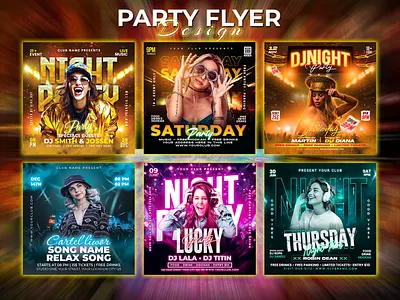 Party Flyer, Party Flyer Design birthday pary brand identity branding business card design dj flyer dj night club dj party dj party flyer esty flyer design graphic design holidays flyer night club night pary party flyer poster poster design social media post