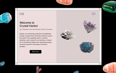 Crystal Harbor Landing page aesthetic crystal design ecommerce graphic design landingpage logo project ui uiux visual design website