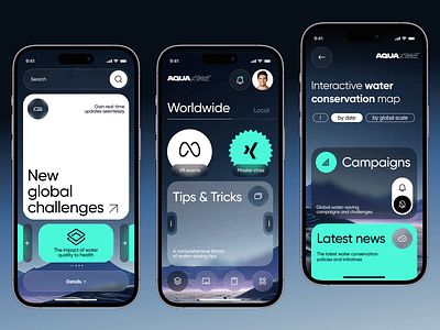 AquaLume - Mobile App Concept dailyui