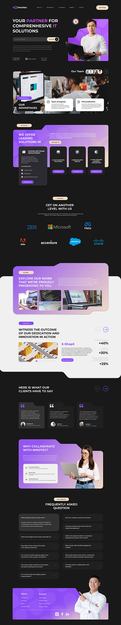 Landing Page Design for the IT Company INNOTEC graphic design it landing page ui uiux user experience