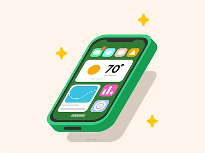 Isometric Phone apps isometric phone widgets