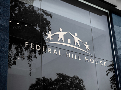 Federal Hill House branding community design family federal hill federal hill house fhh graphic design house logo negative space people poc sign signage white window