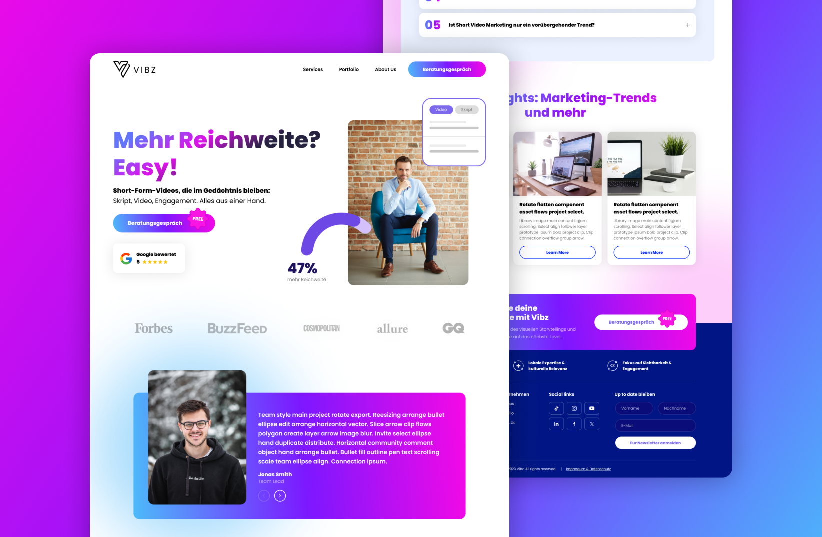 Example of Landing Page UX UI Design + Development