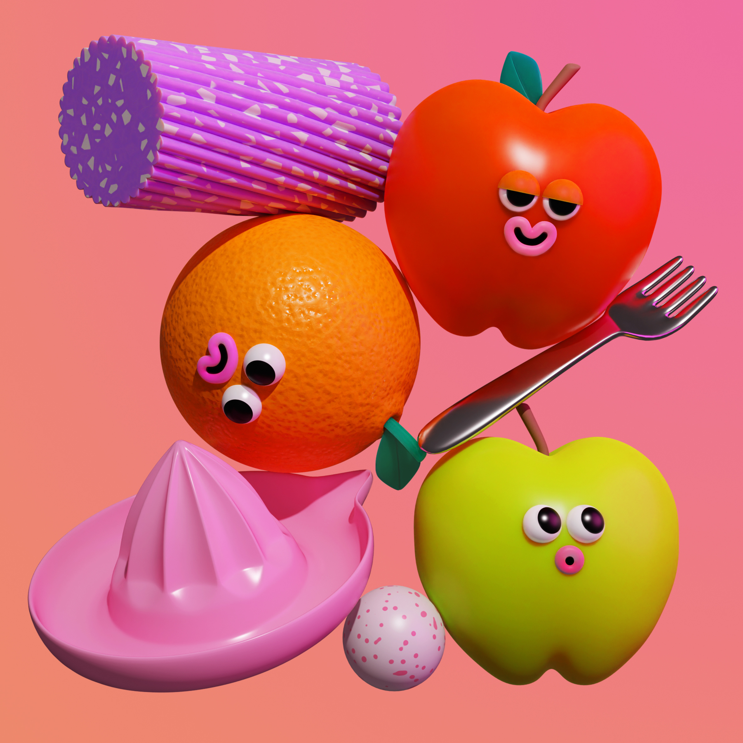Fruits 3d 3d art 3d design 3d illustration 3d visualisation character design digital art fruit illustration visual art