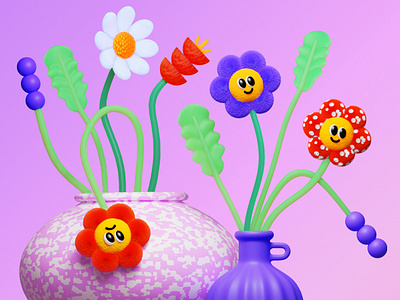 Flowers 3d 3d art 3d illustration 3d modeling 3d render 3d rendering 3d visual 3d visualisation flower illustration render