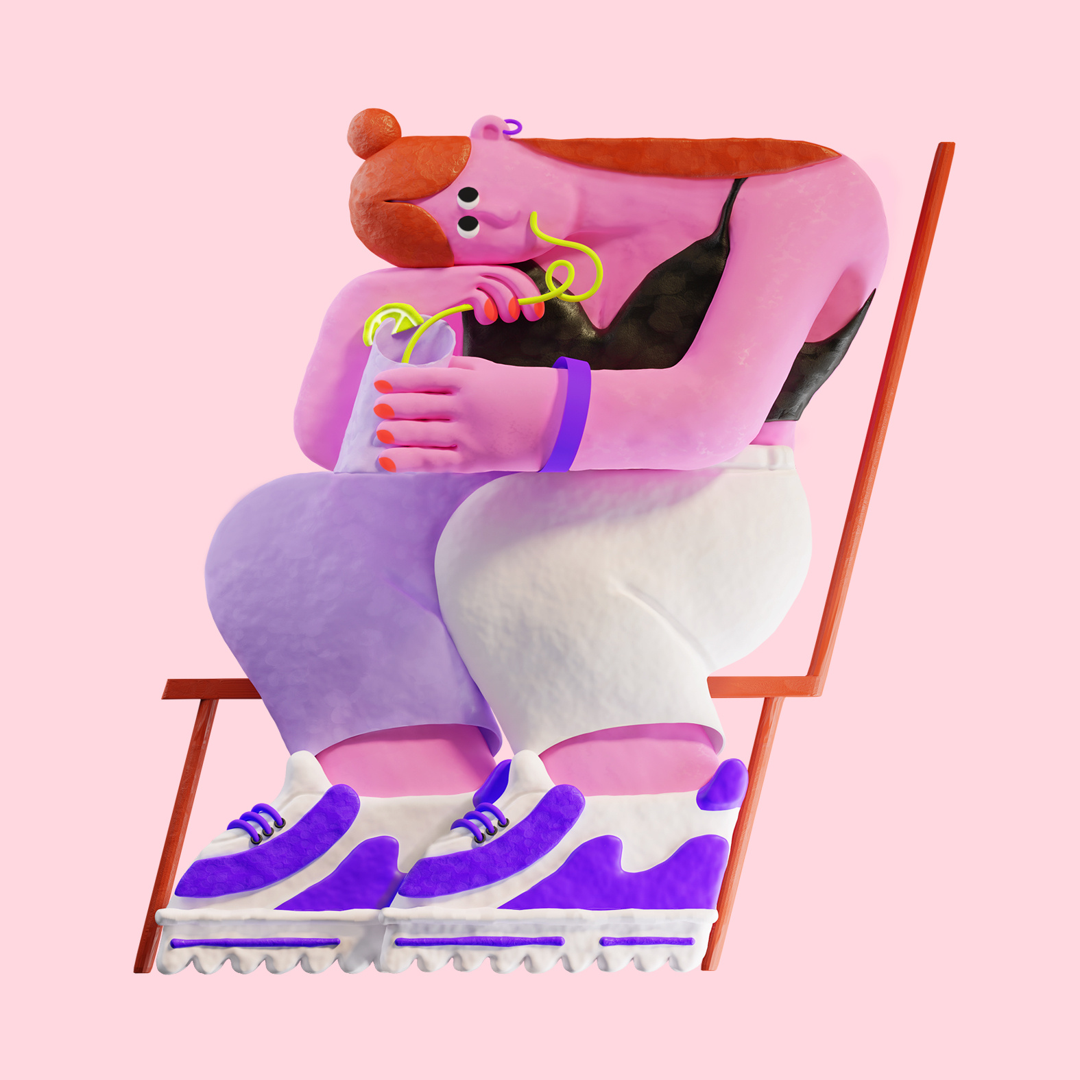 Girl with lemonade 3d 3d art 3d illustration 3d render 3d visualisation blender cgi character character design design digital art illustration illustrator render