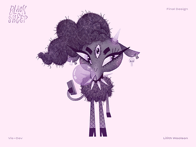 Lilith Woolson artwork black sheep character character design goth goth character handmade illustration sheep visual development
