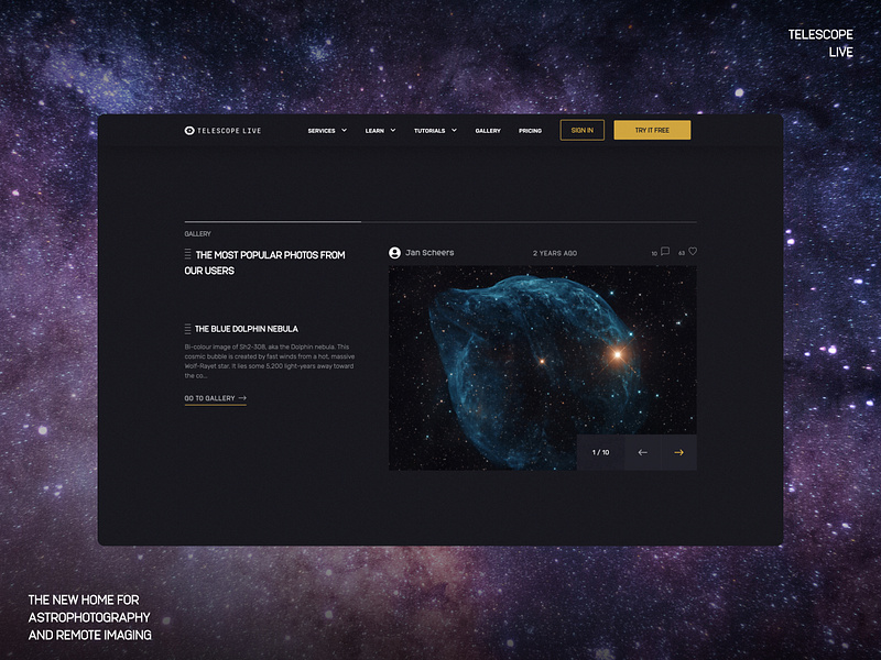 Ui Ux Design for Astrophotography branding business digital graphic design interface mobile product service space startup tech ui user experience web web design