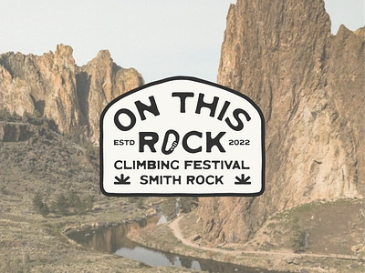 On This Rock Climbing Festival badge bouldering branding carabiner church climb climbing event logo exploring faith graphic design identity logo oregon outdoors pnw river rock climbing smith rock state park