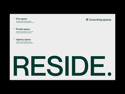 Reside - Coworking Concept coworking hero section list minimalist