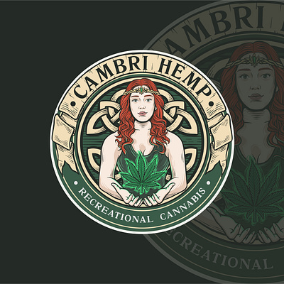 Cambri Hemp Logo branding cannabis design digital illustration drawing graphic design hemp illustration logo logo badge logo design logo illustration logo round logo vintage marijuana vector weed