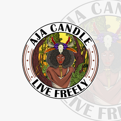 Aja Candle Live Freely Logo branding design digital illustration drawing graphic design illustration logo logo badge logo design logo illustration logo round logo vintage vector