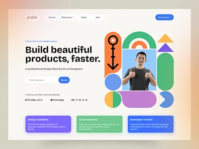 Jabel - E-Learning Website Header Design class course course selling website course website e learning header education education header elearning elearning website header hero jabel landing page online class online course online education ui web header