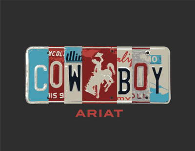 License Plate Cowboy cowboy graphic design illlustration western