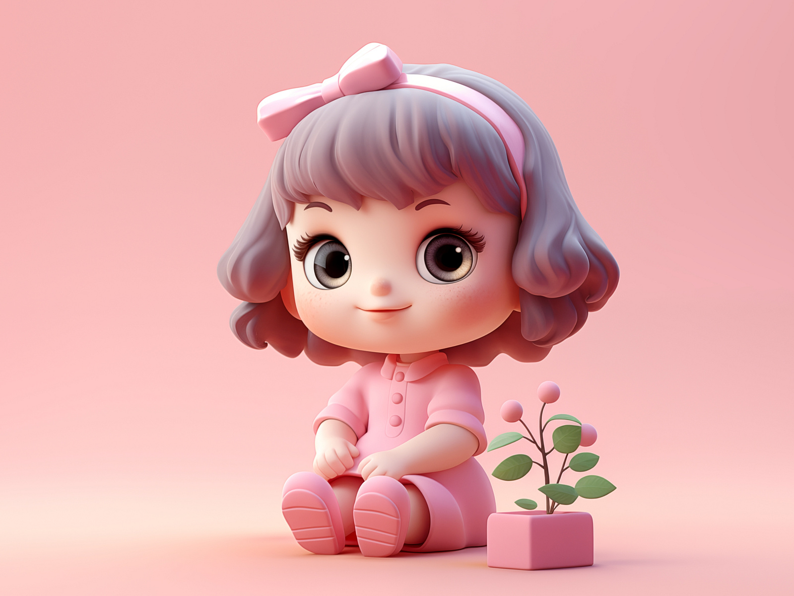 Cute Cartoon Girl 3D , 3D Pastel Cartoon Girl by Gerdoo on Dribbble