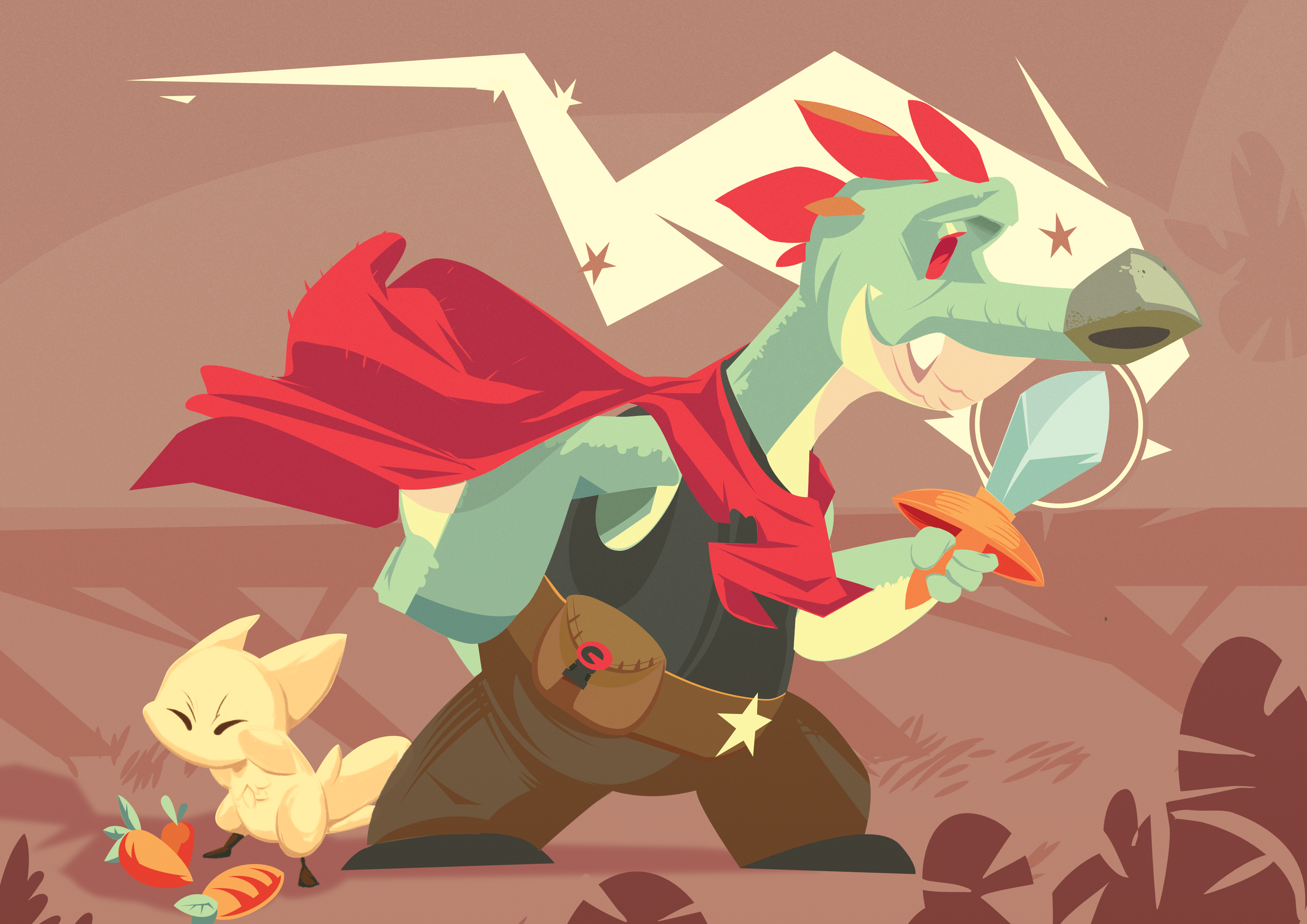 Carrots!!! affintydesigner conceptart digitalart illustration story sword vector art