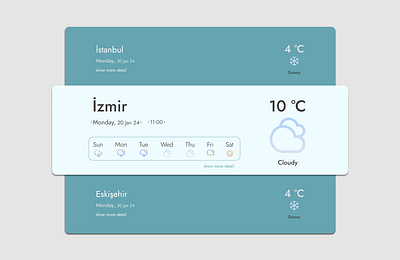 Daily UI Challenge #037 ; Web Weather Design 3d animation app branding challenge dailyui design figma graphic design illustration istanbul izmir logo motion graphics product ui ux weather web