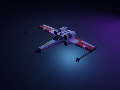 X-wing 3d blender modelling star wars