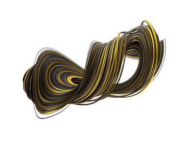 Twisted shape 3d abstract animation black blender blender3d branding design lines loop motion graphics render rotating shape twisted yellow
