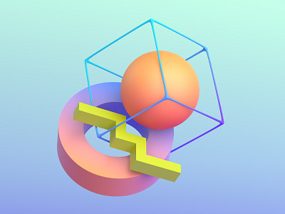 Geometric composition 3d abstract blender blender3d branding colorful composition cover design geometric illustration minimalist render ring shape sphere