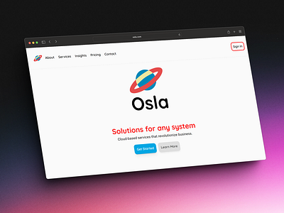 Osla SaaS Website animation branding design framer logo minimal motion graphics ui web website