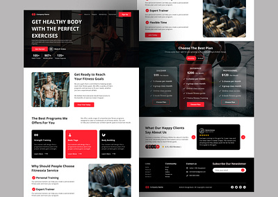 Fitness & Gym Elementor Landing Page fitness gym health landing page sports ui design webdesign website website design workout