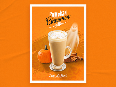 Pumpkin Cinnamon Latte cafe cinnamon coffee latte poster pumpkin