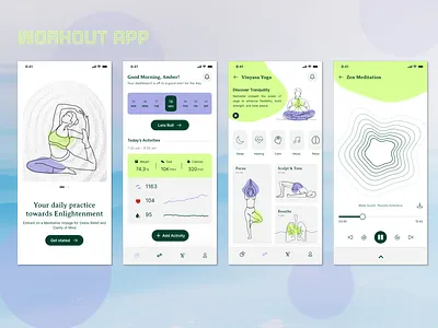 Workout / Exercise branding dailyui design exercise fitness graphic design health illustration logo typography ui ux vector workout yoga