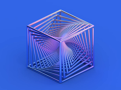 Cube 3d abstract animation blender blender3d branding cube design fractal geometric lines loop metal motion graphics render seamless shape structure technology