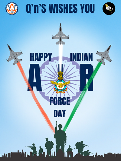 Indian Air Force Day Poster branding design graphic design illustration logo typography ui vector