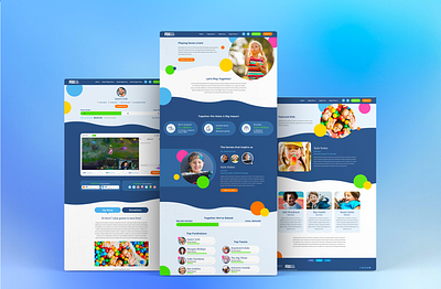 Play For The Kids Site Design blue circles colorful design donordrive nonprofit playful ui waves web webdesign website