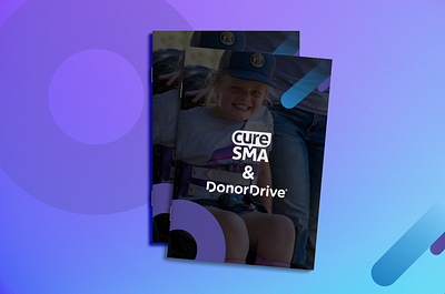 DonorDrive Case Study: Cure SMA book casestudy curesma donordrive graph graphic design icon nonprofit page layout print printdesign spread