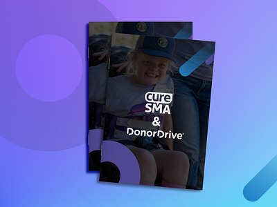 DonorDrive Case Study: Cure SMA book casestudy curesma donordrive graph graphic design icon nonprofit page layout print printdesign spread