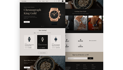 Luxury Watch Store Website branding graphic design landing page ui web