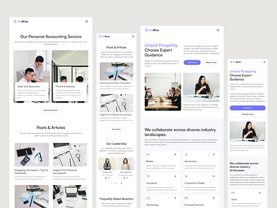 FinWise - Personal Accountant Company Website [Responsive] accountant business company company finance company profile corporate design economy financial landing page personal accountant ui ui design wealth web design website design