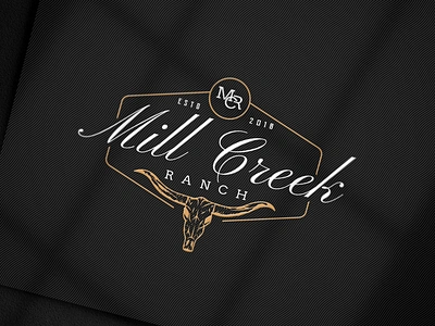 Mill Creek Ranch: Logo Design and Brand Guidelines badge brand guidelines brand identity branding bull skull logo business cards emblem logo farm logo graphic design highland cattle cow letterhead logo designer modern monogram ranch logo retro vintage logo visual identity website website hero