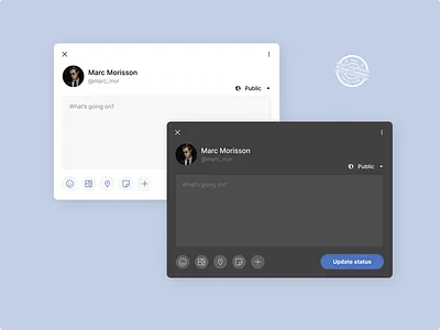 Update Status - UX/UI Design account bio bio ui blog post dailyui dailyui081 dailyui81 modal page overlayui post post ui product design ui ui design uiux uiux design update user interface ux ux design