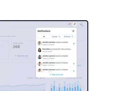 Notifications & Notifications Settings dashboard design modal notifications overlay product design saas settings typography ui ux