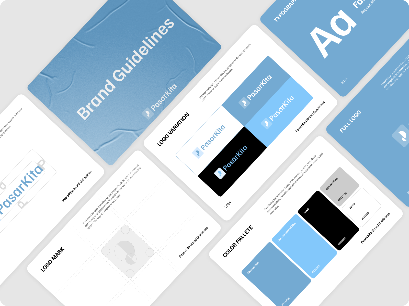 PasarKita - Brand Guidelines blue brand book brand guidelines brand identity design branding clean ecommerce graphic design guidelines logo logo book logo concept logo design logo style marketplace marketplace branding modern logo vector visual brand identity visual identity