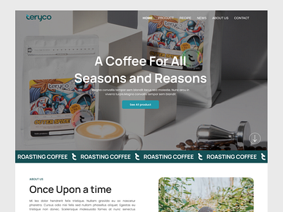 Teryco Coffee - Website☕️ cafe coffee coffee bean design figma figmadesign landingpage ui uiux website
