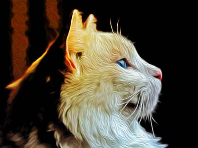 Oil Painted Cat - Adobe Photoshop adobe design adobe photoshop aesthetic cat cat imagr design gradient gradient image graphic design idn idn boarding school idn bs solo image image editing image manipulation lighting oil painting